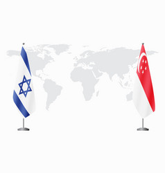 Israel And Singapore Flags For Official Meeting