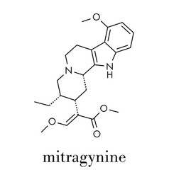 Mitragynine Molecule Herbal Alkaloid Present