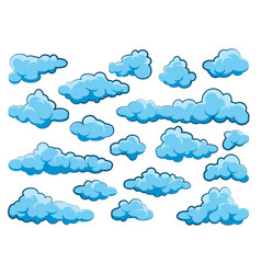 Painted Cartoon Clouds On Blue Background Simple