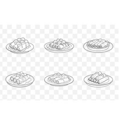 Print Comprehensive Enchiladas Line Art Set