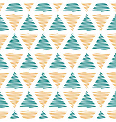 Scribbled Yellow Teal Triangles Seamless Pattern