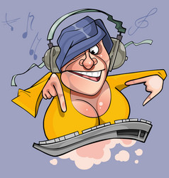 Cartoon Funny Woman In Headphones Behind