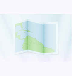 Trinidad And Tobago Map Folded Paper With