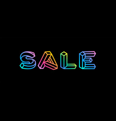 Isometric Sale Lettering Neon Lights Emblem