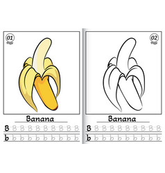 Banana Alphabet Abc Coloring Page B Tracing All