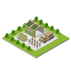 Building Design Army Armed Troop Isometric Armed