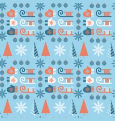 Christmas Pattern Nordic Style Blue