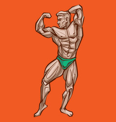 Posing Bodybuilder Isolated Silhouette