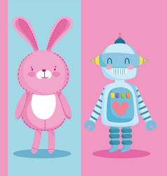 Set Toys Rabbit And Robot