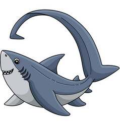 Thresher Shark Cartoon Colored Clipart