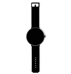 A Black Smart Watch On The White Background