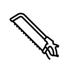 Hand Meat Saw Line Icon