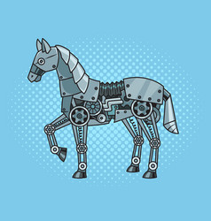 Mechanical Robot Horse Pop Art