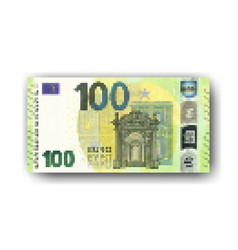 Mosaic Pixel Banknote Of The European Union 100