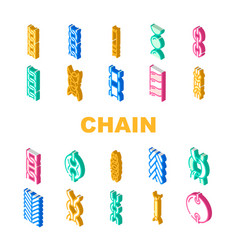 Chain Metal Link Icons Set