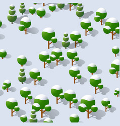 Isometric View Projection Of Winter Landscape