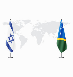 Israel And Solomon Islands Flags For Official