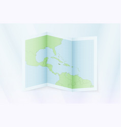 Jamaica Map Folded Paper