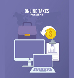 Online Taxes Payment With Desktop And Laptop