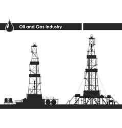 Oil rigs silhouette detailed Royalty Free Vector Image