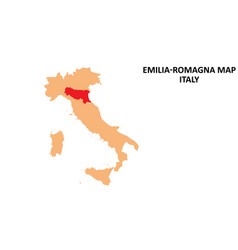 Emilia-romagna Regions Map Highlighted On Italy