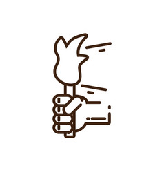 Hand Holding A Torch Icon Line Design