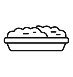 Mash Potato Butter Icon Outline Dish Food