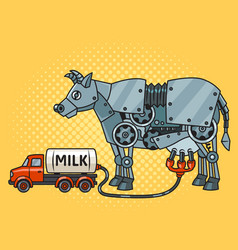 Mechanical Robot Cow Pop Art