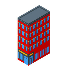 Red Nyc Building Icon Isometric New York