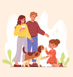 Happy Family Adopting Pet