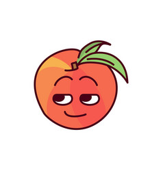 Lustful Peach Color Line Icon Mascot Of Emotions