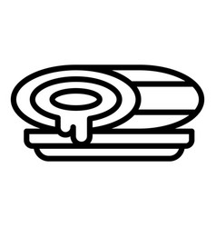 Brazilian Roll Icon Outline Meat Bowl