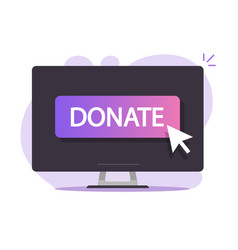 Donate Button Online On Computer Screen