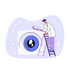 Flat Doctor Looking At Abstract Eye