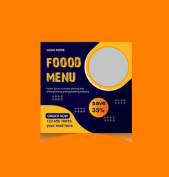 Social Media Post Design And Food Menu