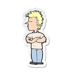 Sticker Of A Cartoon Man Refusing To Listen