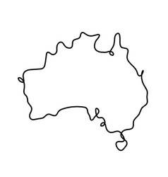 Map Of Australia As Line Drawing On White