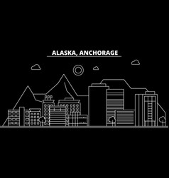 Anchorage Silhouette Skyline Usa