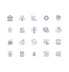 Finances Line Icons Collection Investing