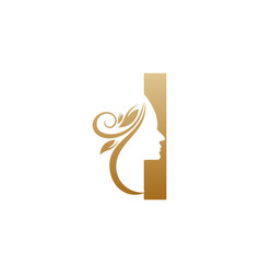 Initial I Face Beauty Logo Design Templates