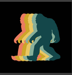 Vintage Retro 1970s Style Rainbow Bigfoot Svg