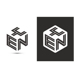 Yen Letter Logo Design With Cube Modern