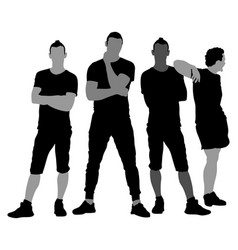 Handsome Young Boys Posing Silhouette