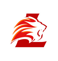 Initial L Red Lion Logo