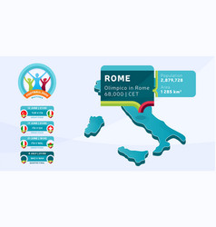 Isometric Italy Country Map Tagged In Rome