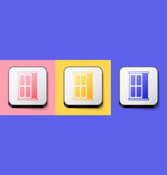 Isometric Wardrobe Icon Isolated On Pink Yellow