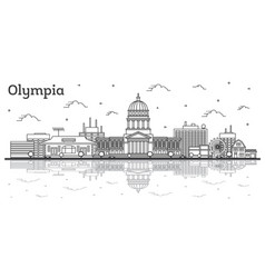 Outline Olympia Washington City Skyline