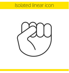 Raised Fist Gesture Linear Icon