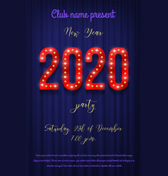 2020 New Year Party Flyer Template Retro