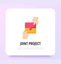 Joint Project Flat Icon Teamwork Business